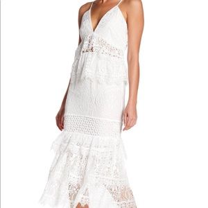 Kendall & kylie white midi dress in small